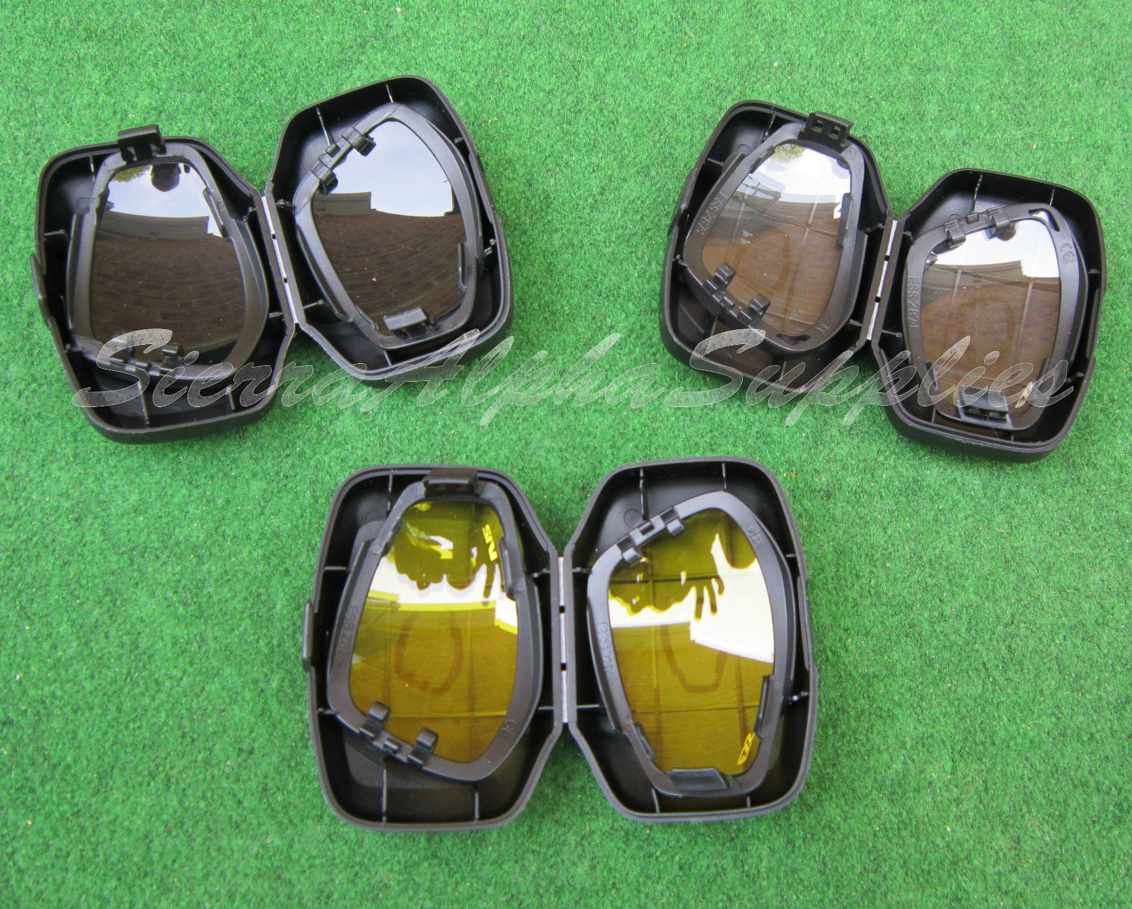 British Army Surplus ESS V12 Advancer Goggles Lenses, Smoke, Yellow, Clear