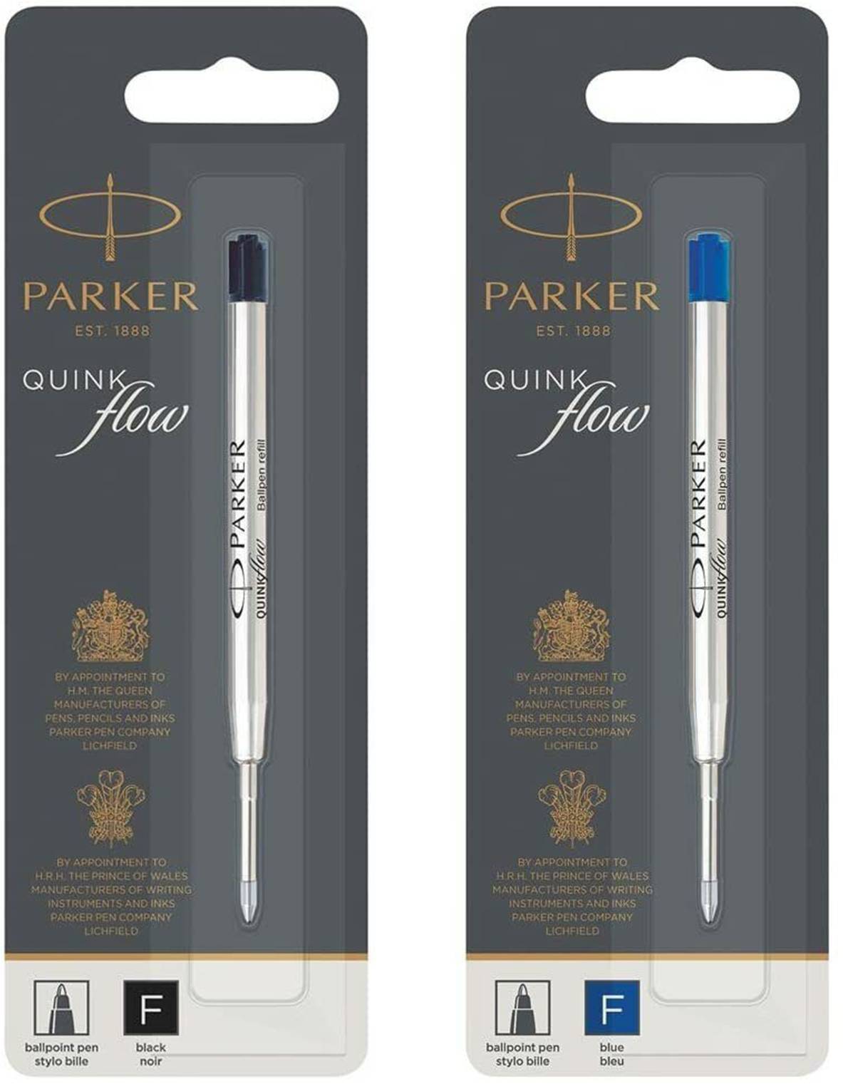 Parker Quinkflow Ballpoint Pen Refills, Fine Point, 3 Packs of 1 Refill