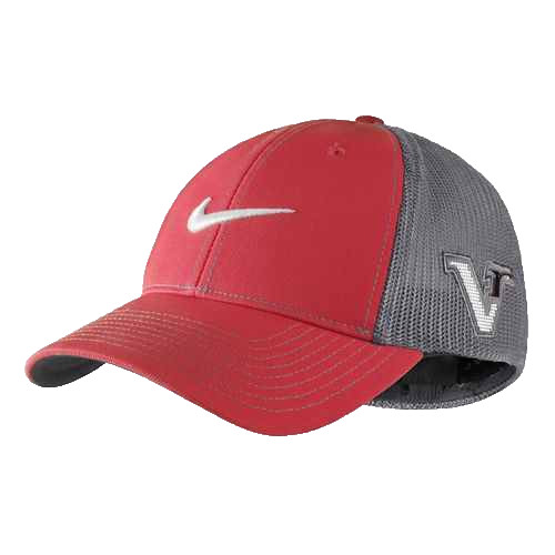 NEW! NIKE [L/XL] Men's VR-20XI MESH-FLEXFIT Hat Structured Golf Cap-Red/Grey