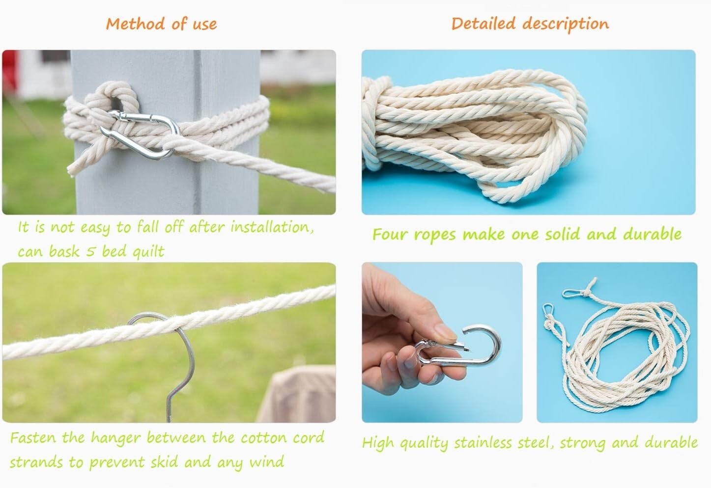 Clothes Drying Rope Portable Travel Clothesline Perfect Windproof Clothes Line