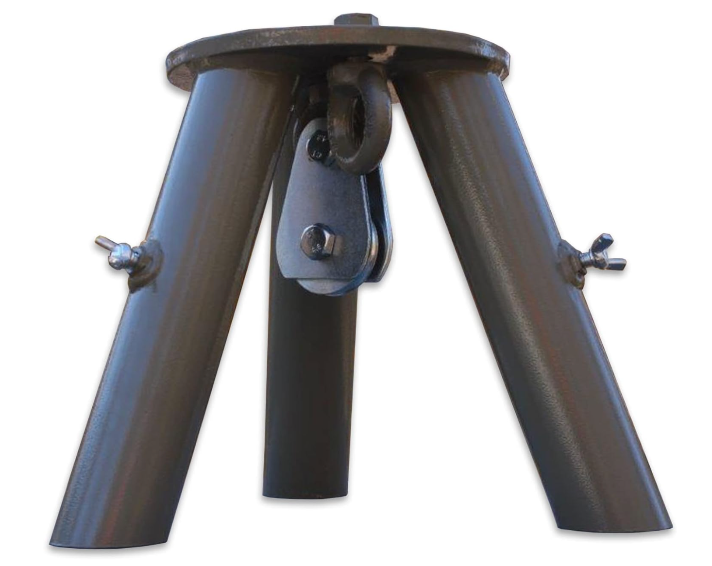 Tripod Header w Pulley Deer Feeder Stump Puller Camping Hunting Hanging Fire Pit