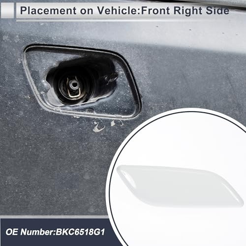 Front Bumper Headlight Washer Nozzle Cover Cap for Mazda 3 M3 Right Side White