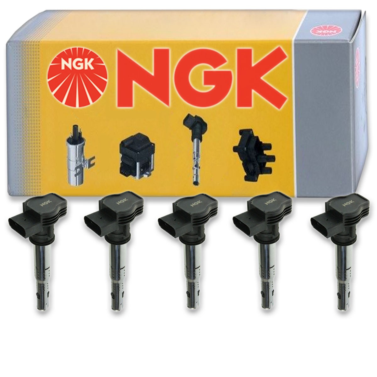 5 pcs NGK Ignition Coil for 2006-2014 Volkswagen Beetle 2.5L L5 - Spark Plug kv