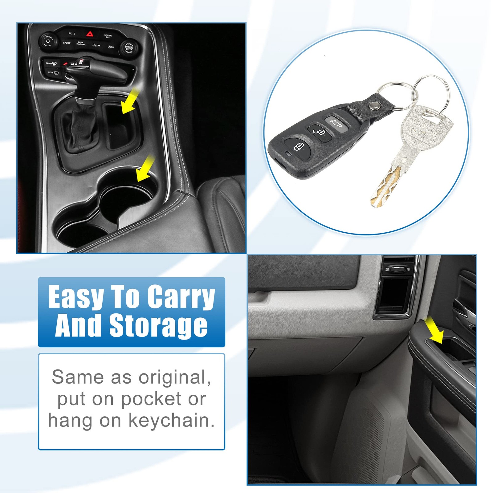 2pcs 315MHz 4 Button Car Keyless Entry Remote Control Key Black 2.44"x1.34"