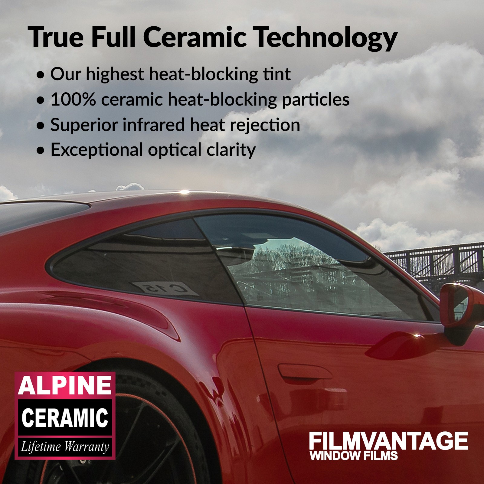 ALPINE CERAMIC PRECUT WINDOW TINT KIT FOR FORD ASPIRE 2DR 94-97 SIDE + REAR