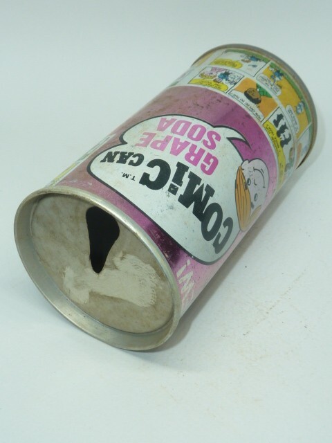 Empty Top Opened 12oz Comic Can Grape Soda Tab-Top