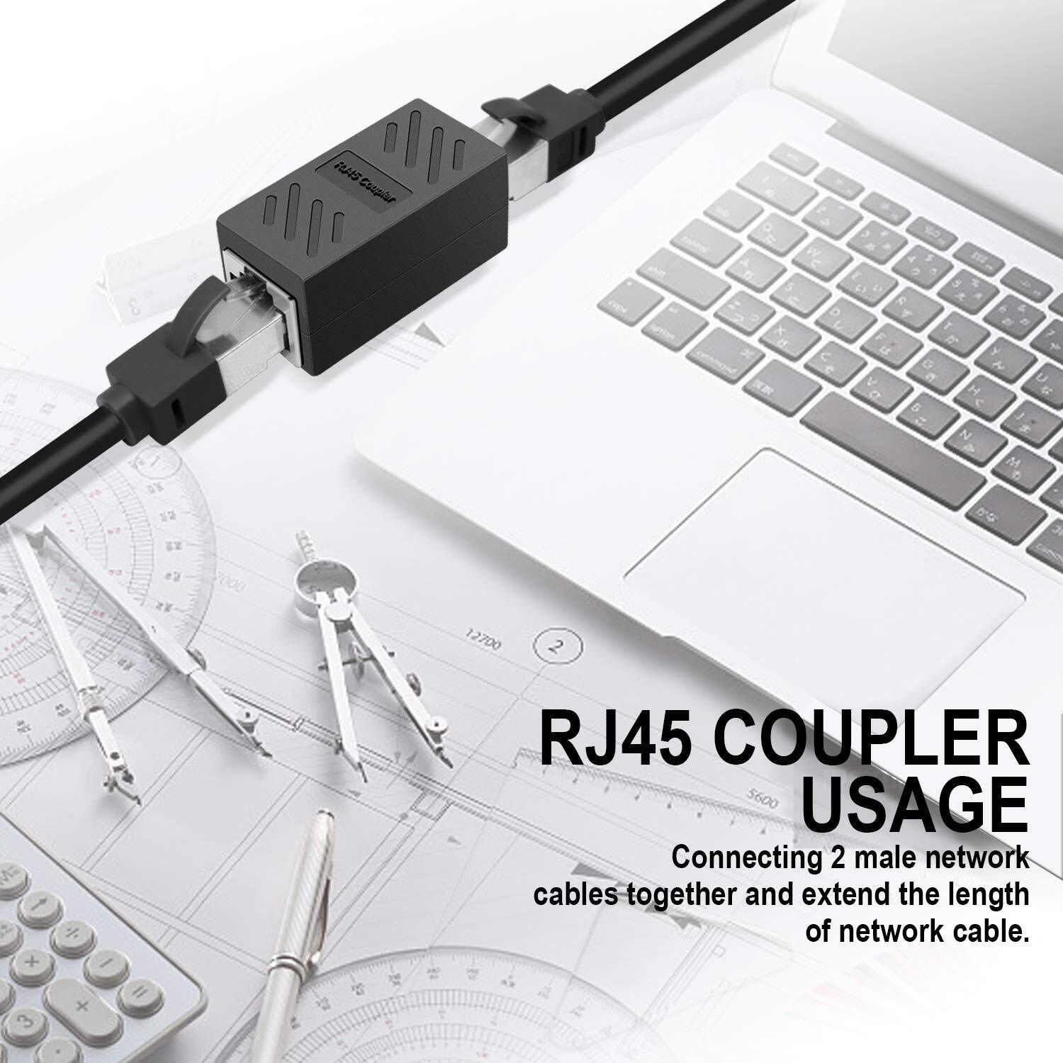 10 PACK RJ45 Inline Coupler Cat6/Cat5e Ethernet Network Cable