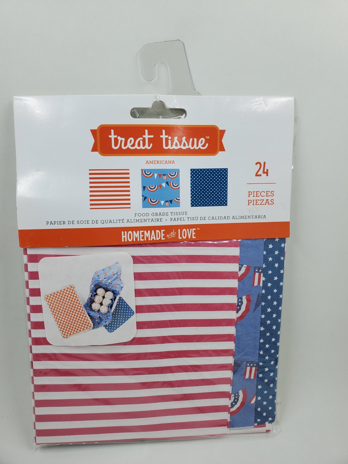 CR4 American Crafts USA July 4th Treat Food Grade Tissues 12" X 12" 24pc New