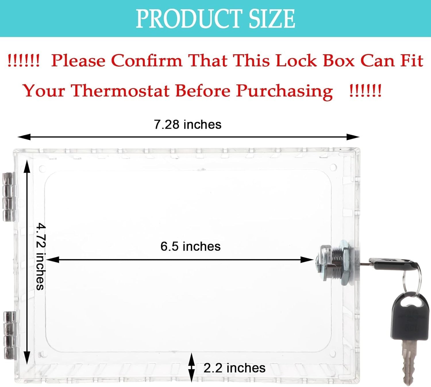 Thermostat Lock Box Universal Cover with Key...