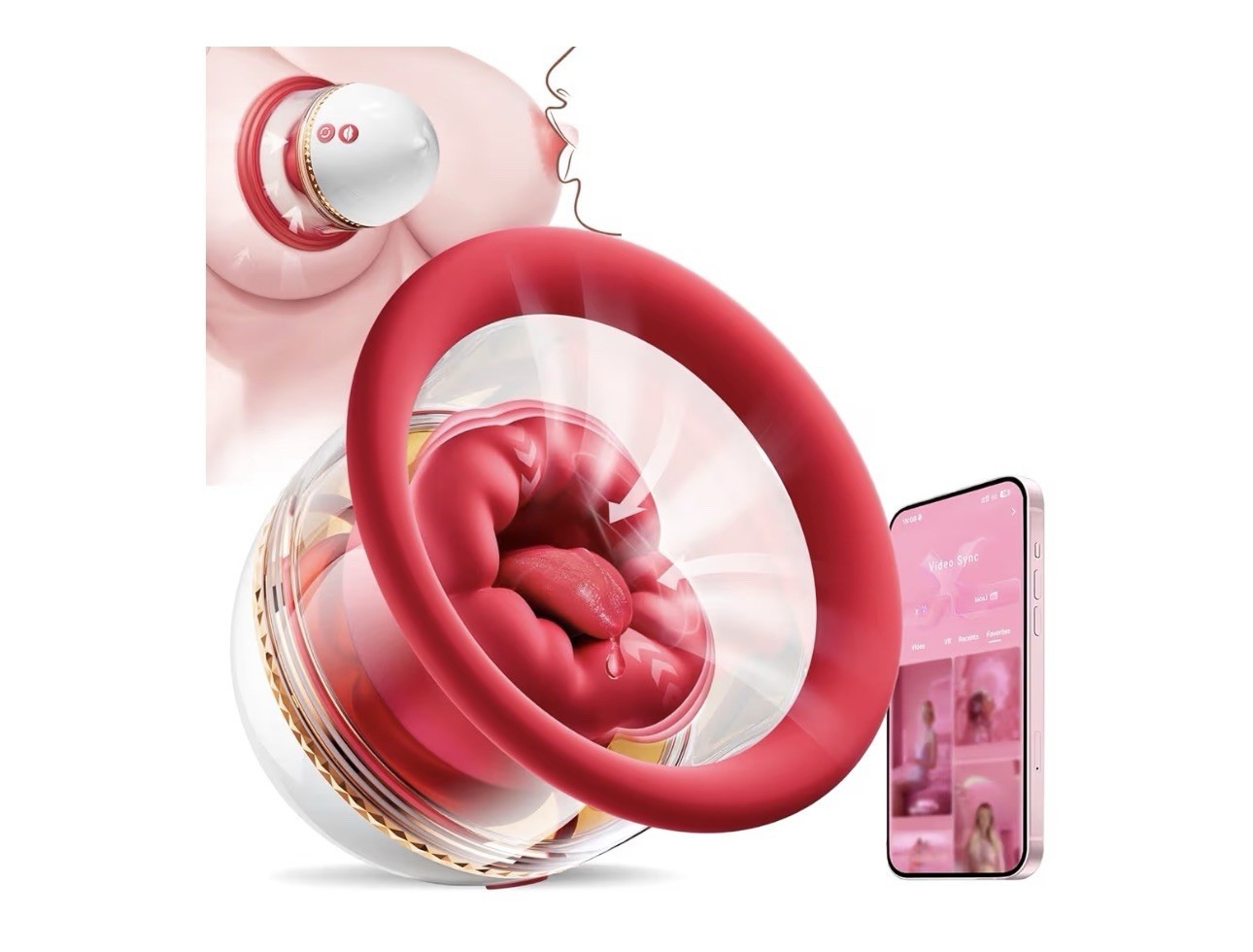 Juguetes sexuales Rose Toy Sucker Vibrador - Juguetes para pezones con 9 modos