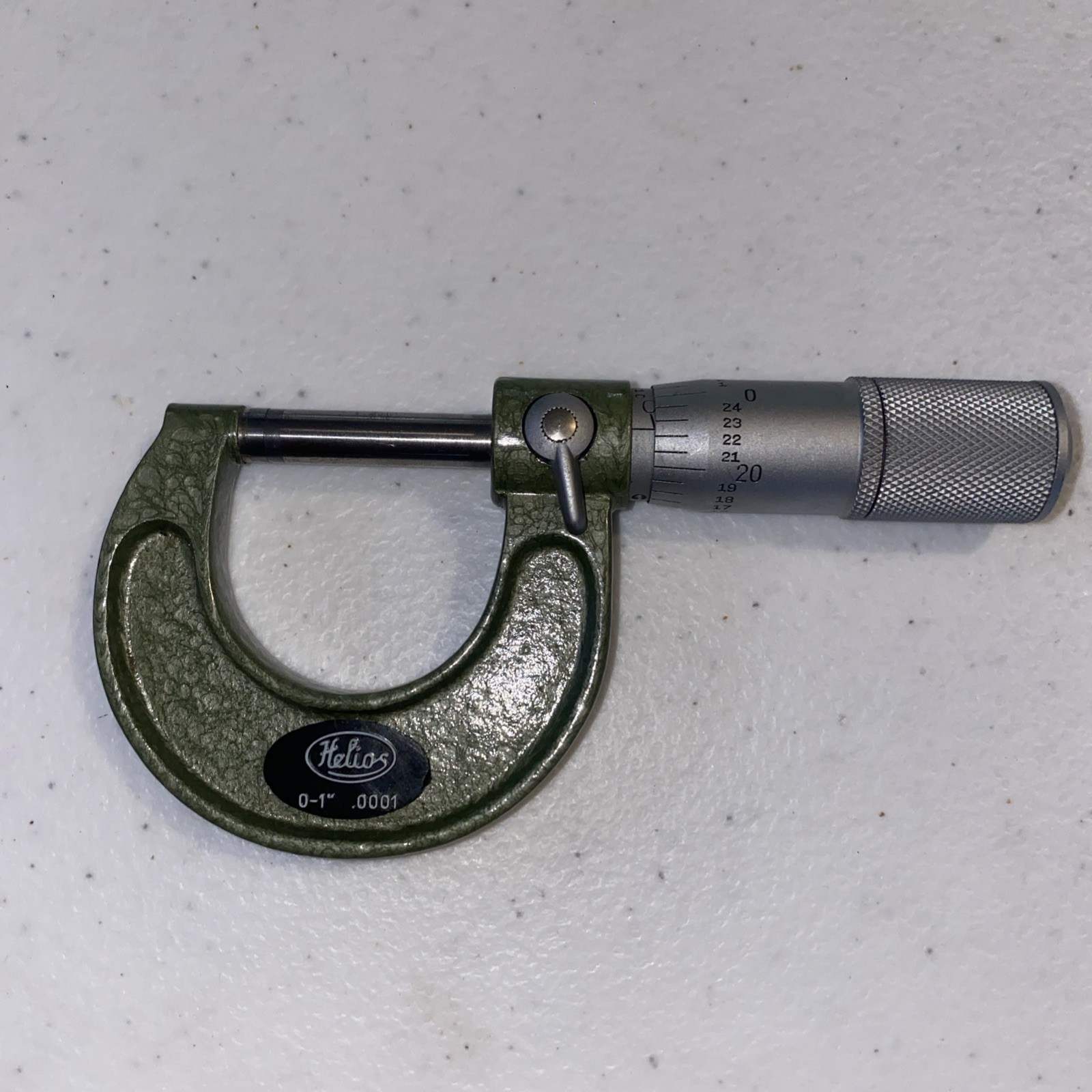Helios Outside Micrometer, Inch, Friction Thimble, 0-1” .0001 Range