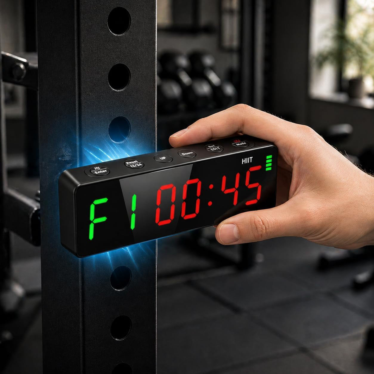 Gym Clock Workout Timer Clock for Home Gym, 7-Inch LED Gym Exercise Interval Tim