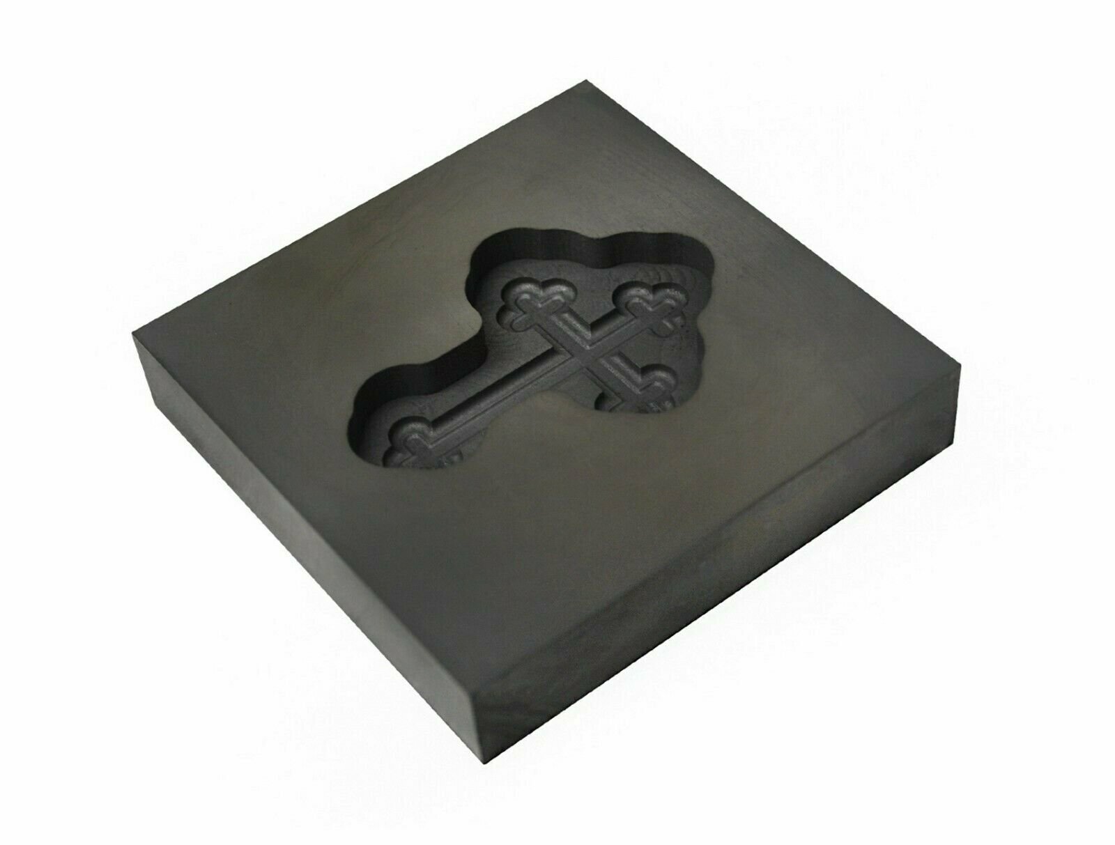 Medium Botonee Cross 3D Graphite Ingot Mold Silver Gold Copper Tin Metal Casting