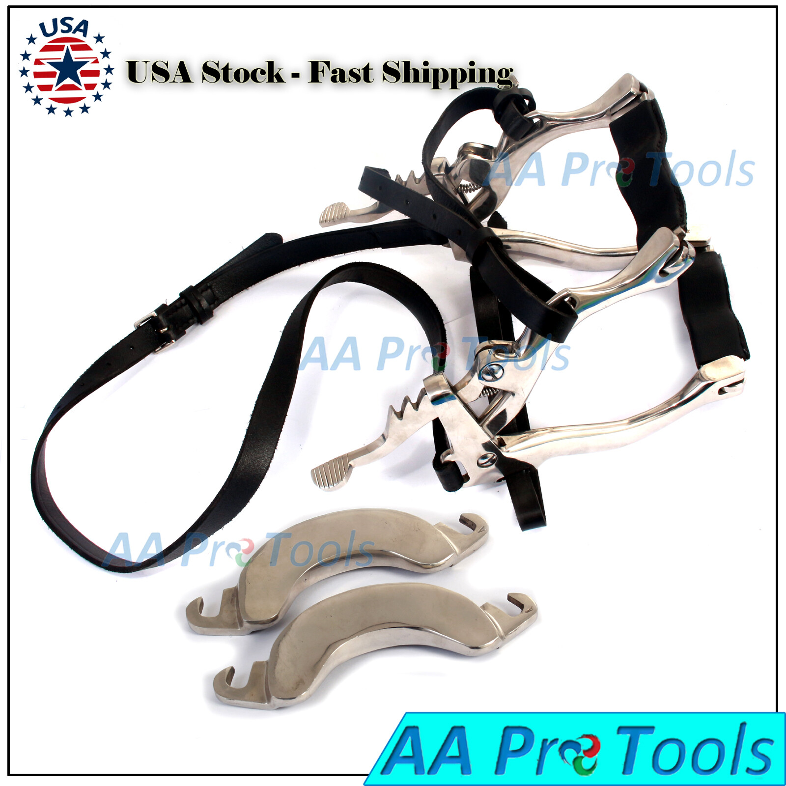McPherson, Equine, Full Mouth, Speculum Horse Mouth Gag, Premium Stainless Steel