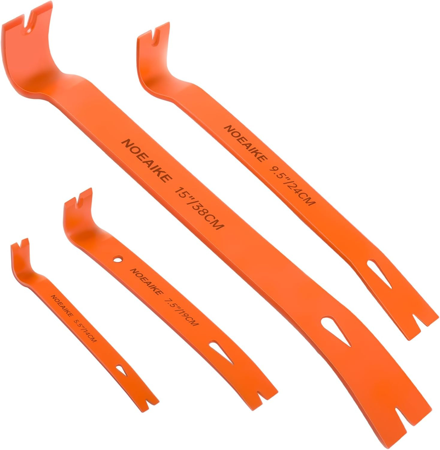 4-Pack Flat Pry Bar Set 5.5"/7.5"/9.5"/15" Crowbar with Nail Puller,Utility Heav