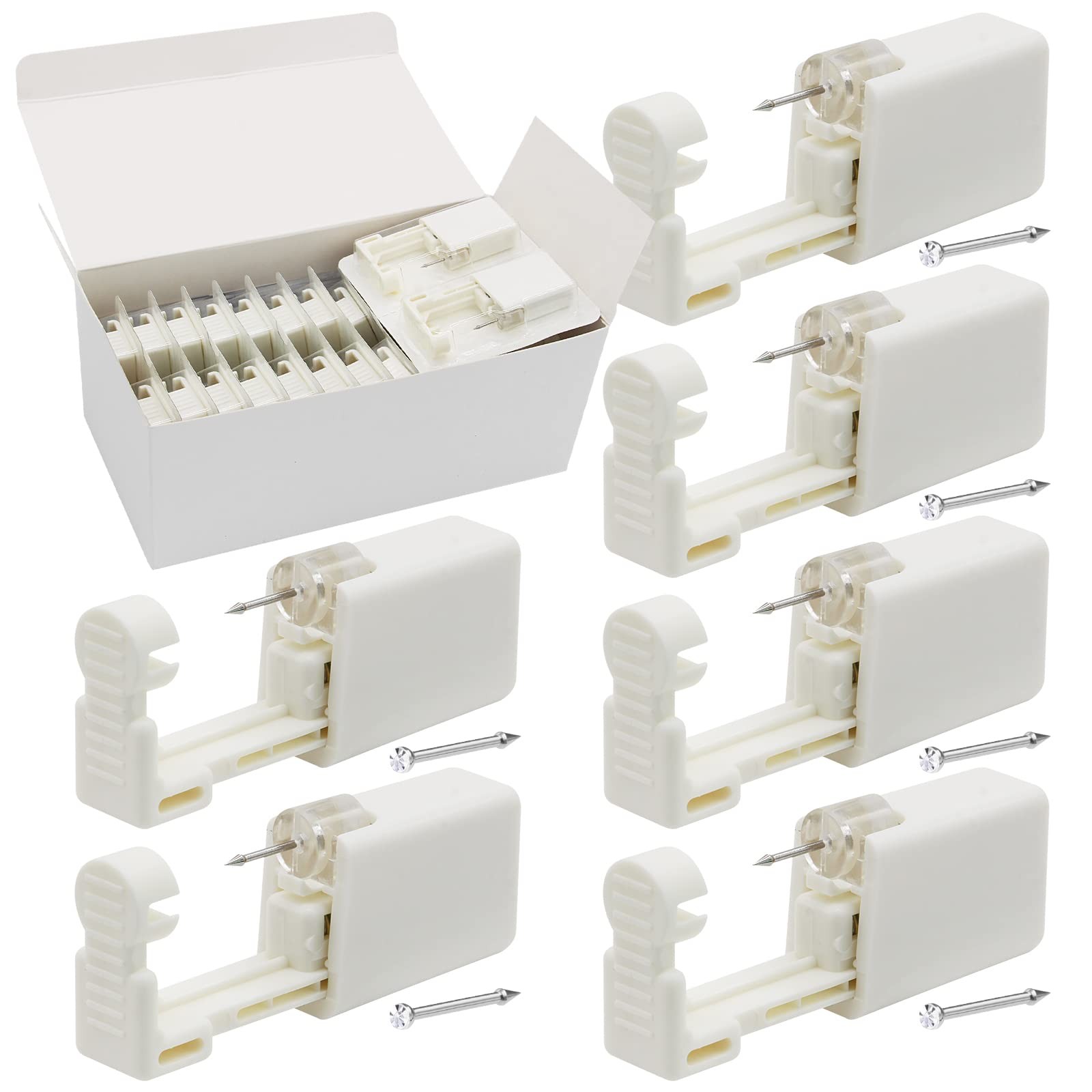 Rayyl Nose Piercing Gun Kit - 24Pcs Disposable Nose Piercing Gun with Built-i...