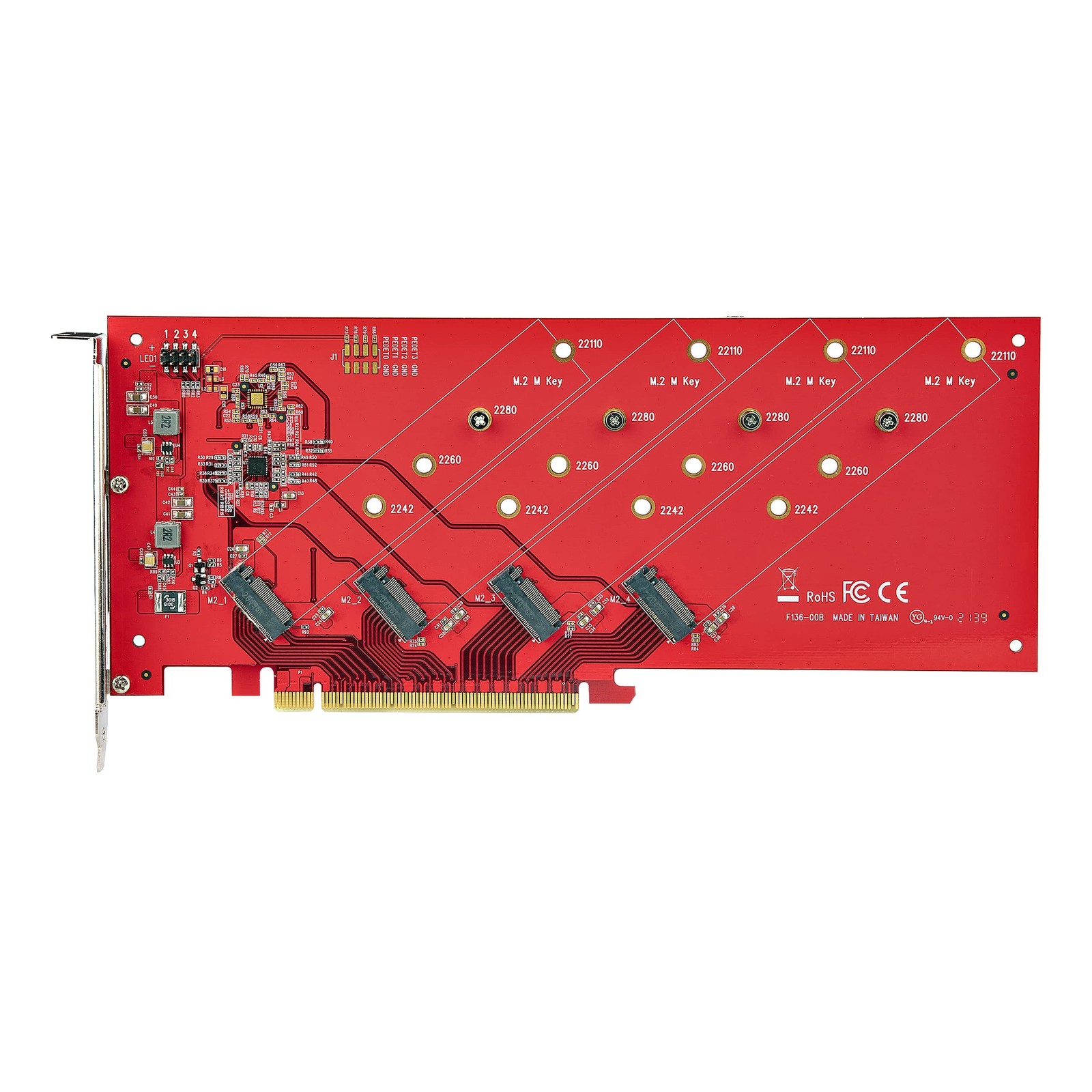 StarTech Quad M.2 PCIe Adapter Card PCIex16 QUADM2PCIECARDB