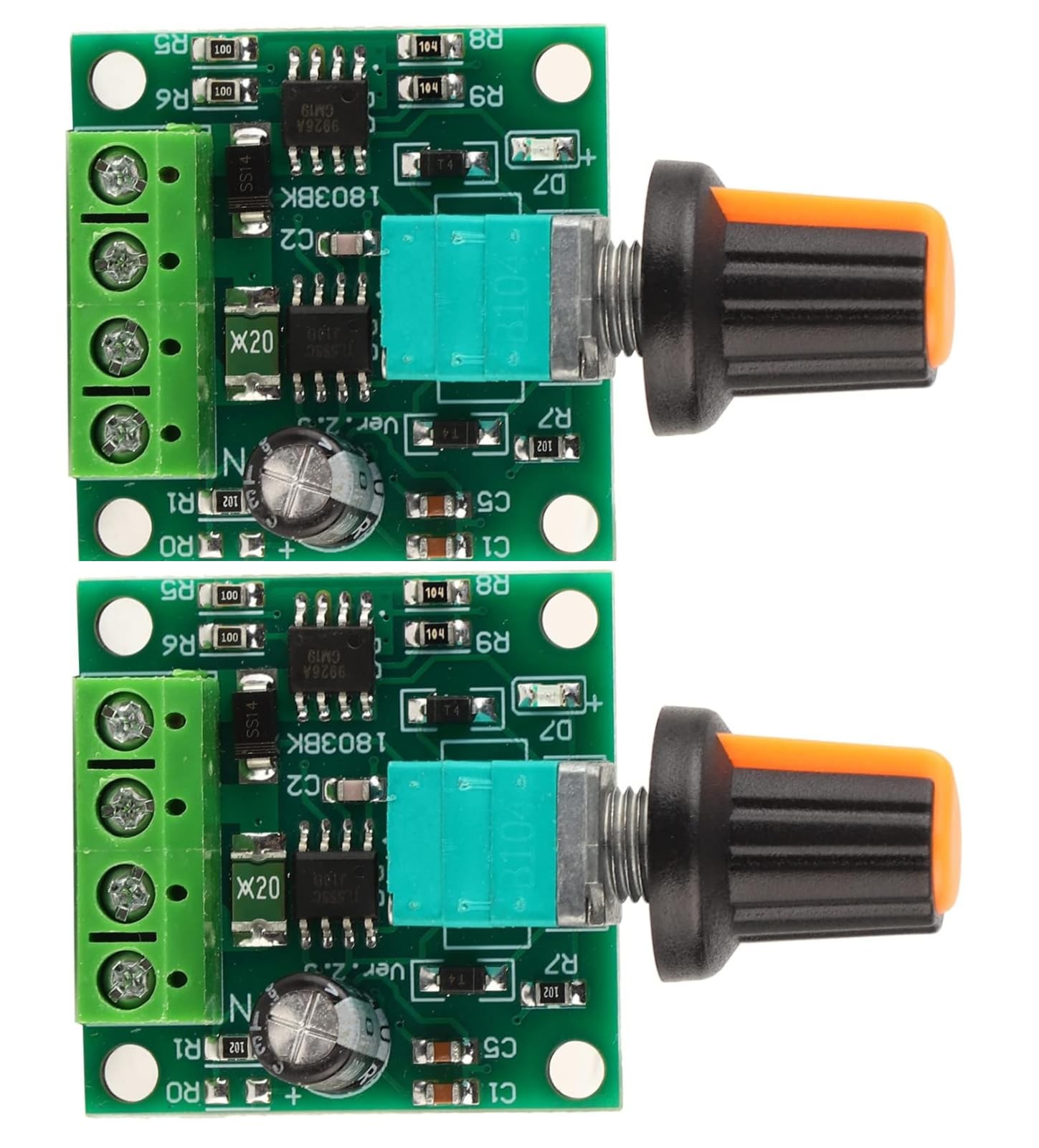2 PCS 2A 30W PWM DC Motor Speed Controller Fits 1.8V/3V/5V/6V/12V Switch