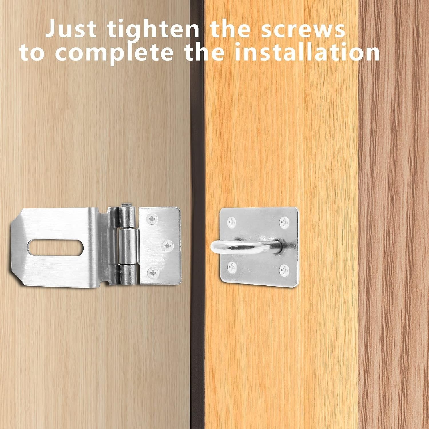 2Pcs Door Hasp Latch Lock 90 Degree Hasp Right Angle Padlock Latch Safety 3inch