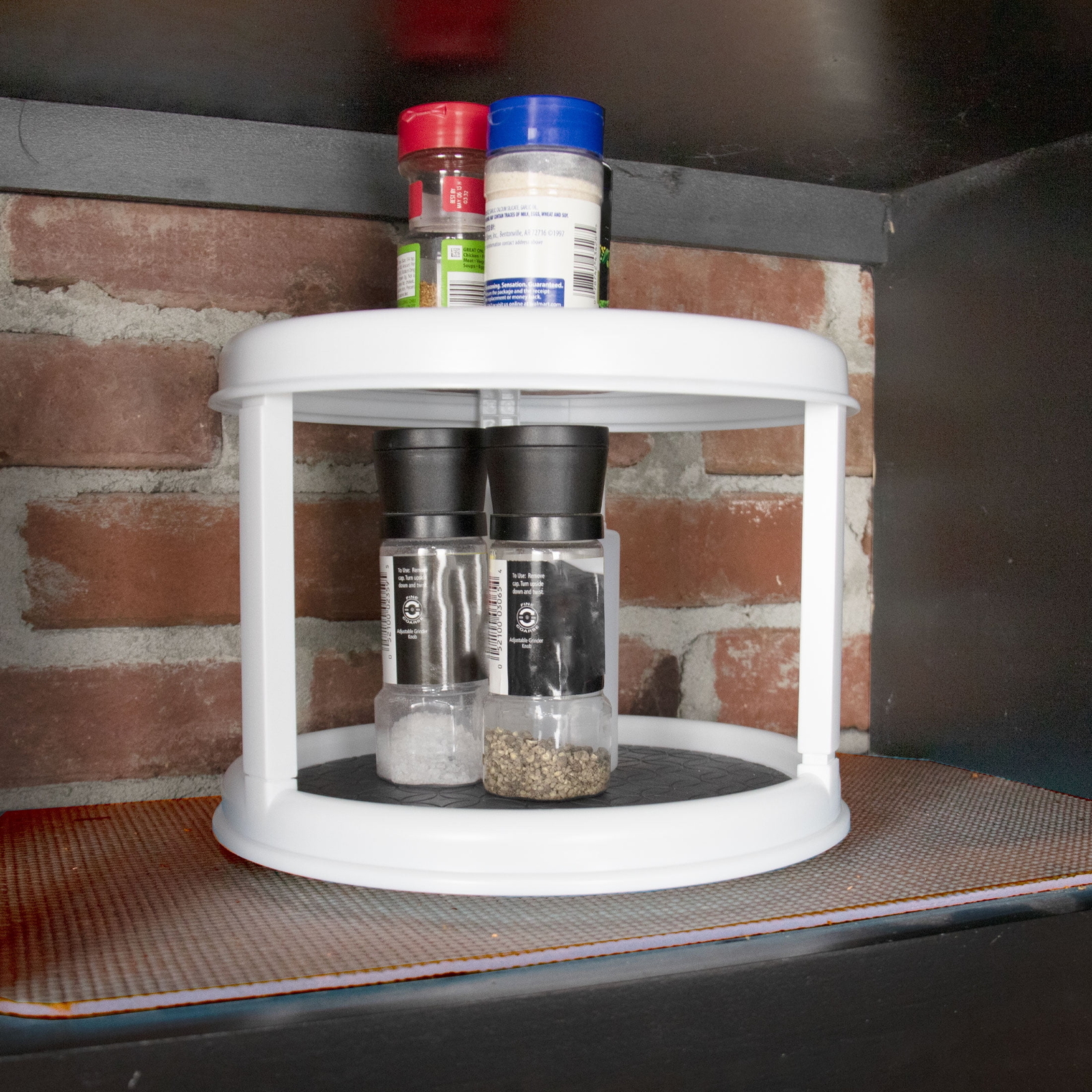 (2 pack) 2-Tier Plastic Spice Rack Organizer Turntable
