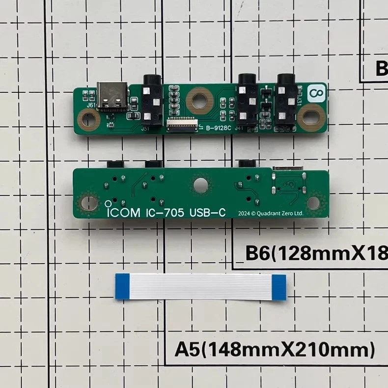 1Pcs DIY ICOM IC-705 USB Type-C Socket PCB Upgrade
