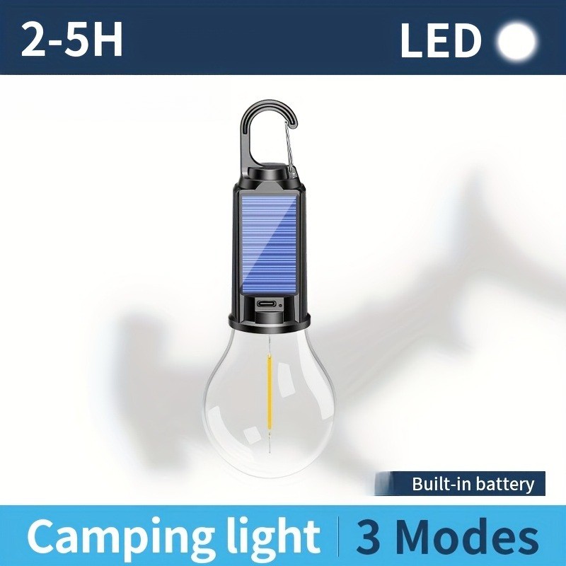 Solar Portable Camping Light with Hook LED Lighting Lantern Atmosphere Light