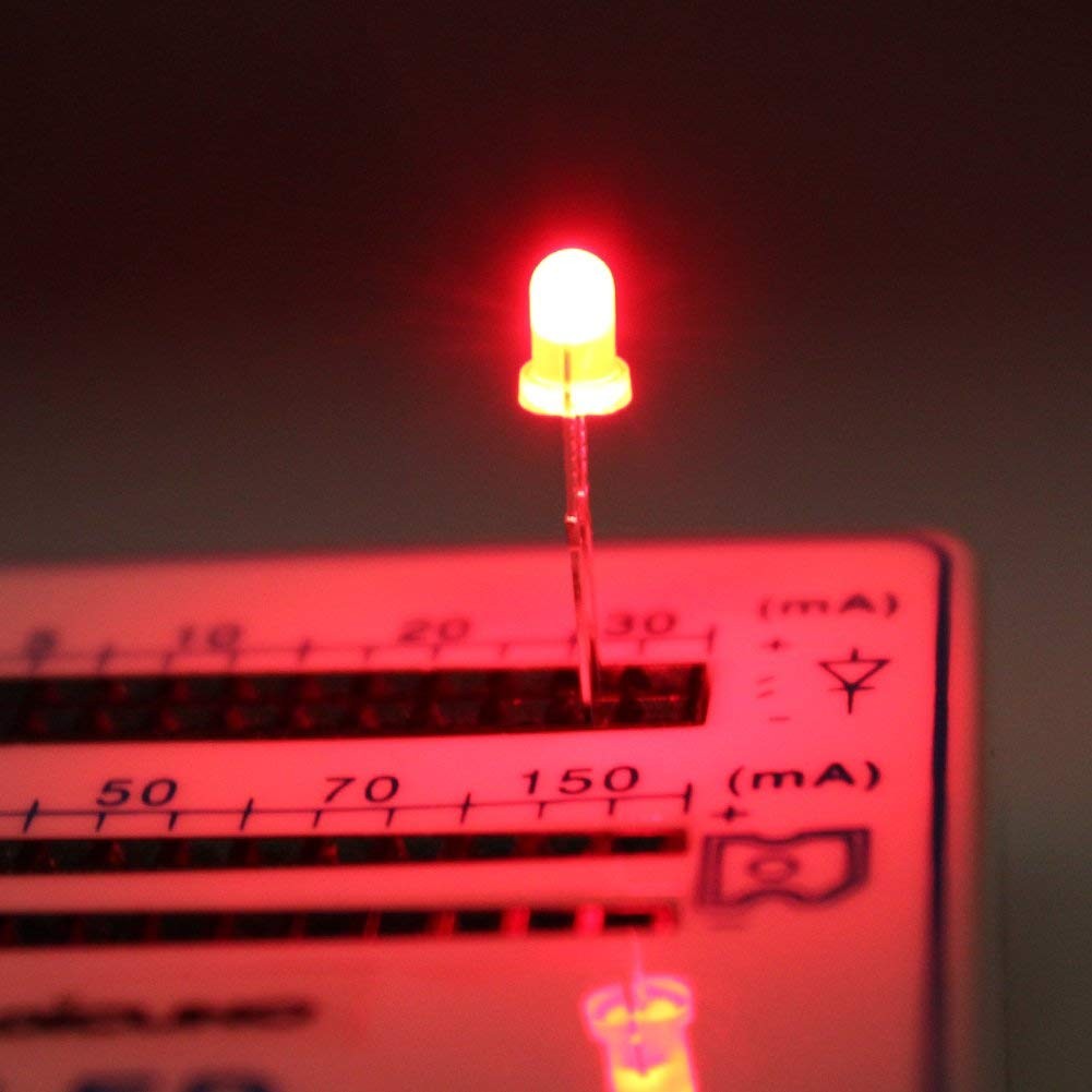 DiCUNO 500Pcs (5 Colors x 100P) 3MM Light 500 Pack, R/Y/B/G/W, 500 Pack