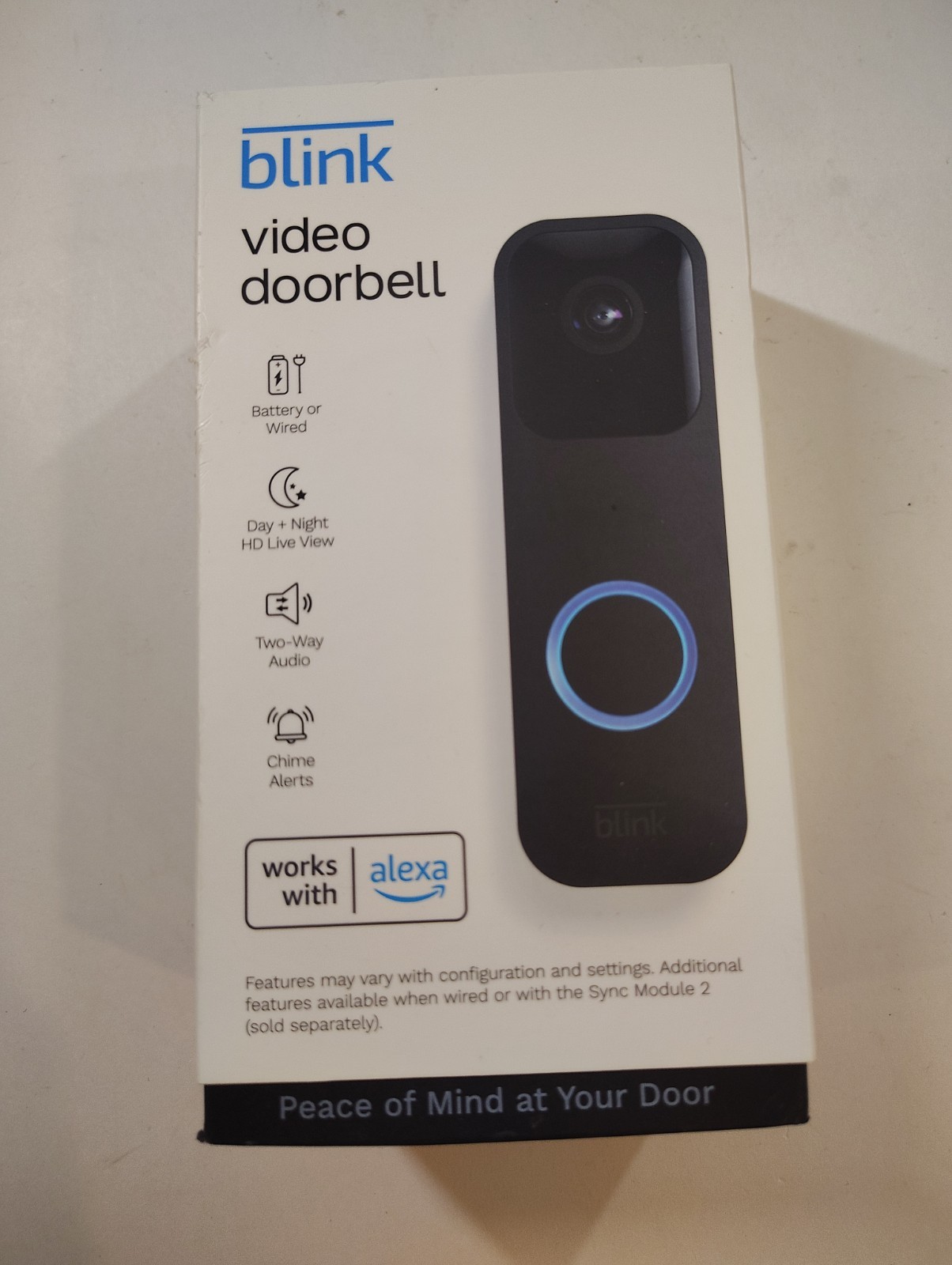 Blink Smart Wifi Video Doorbell Wired or Battery Operated Black new