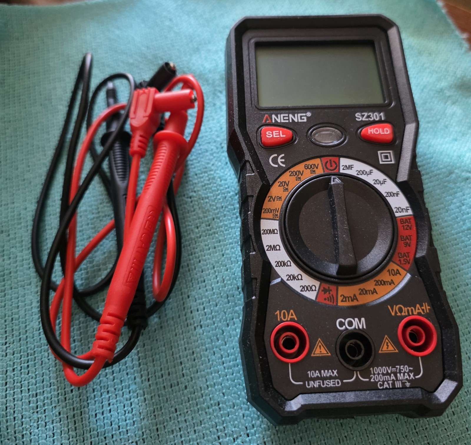 Z1) ANENG Digital Multimeter DC AC Voltmeter Ohm Volt Amp Black
