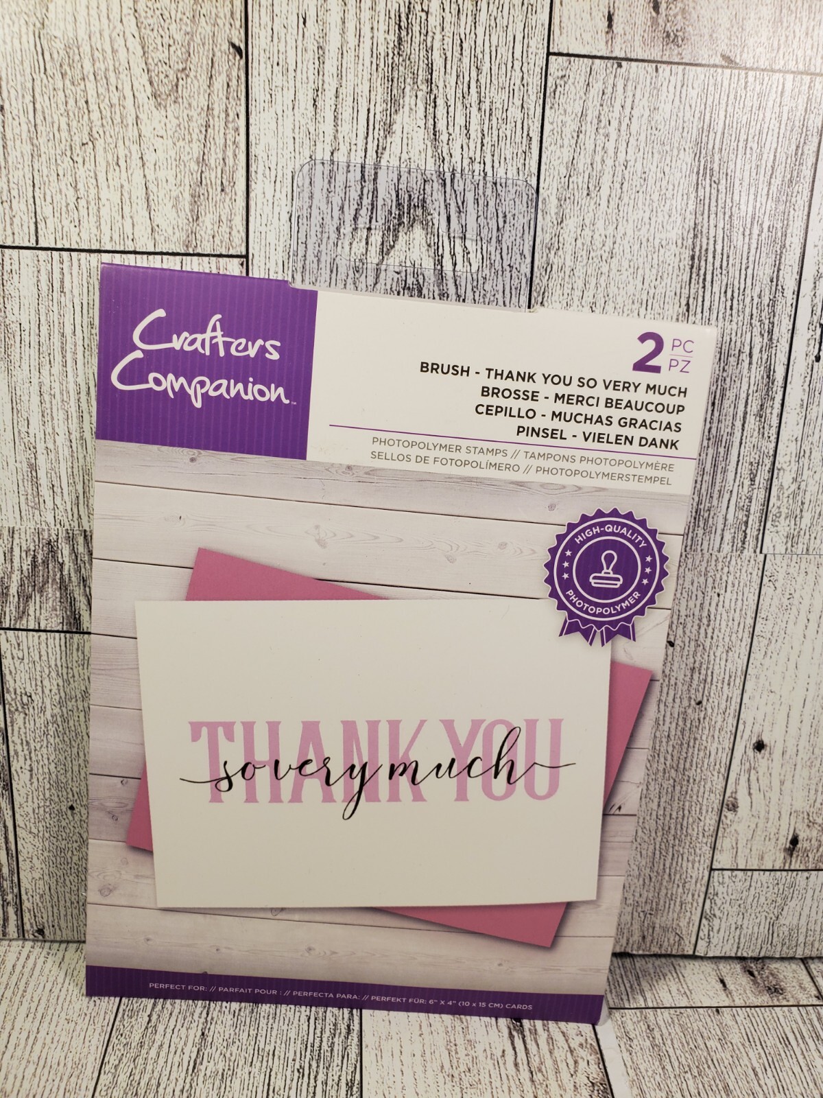 CST1 Crafters Companion Brush Thank You So Very Much 2pc Photopolymer Stamp New