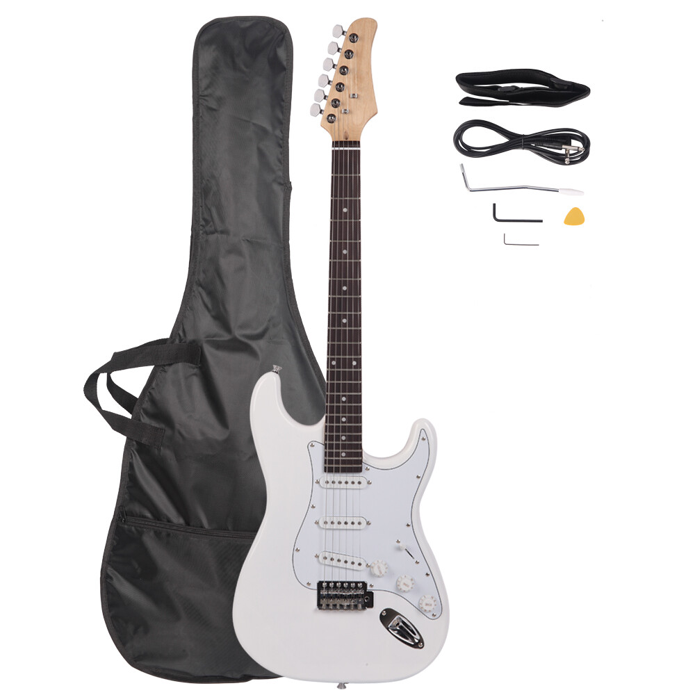 Hot Sale ST Rosewood Fingerboard Electric Guitar (all White)+bag+strap+pick+....
