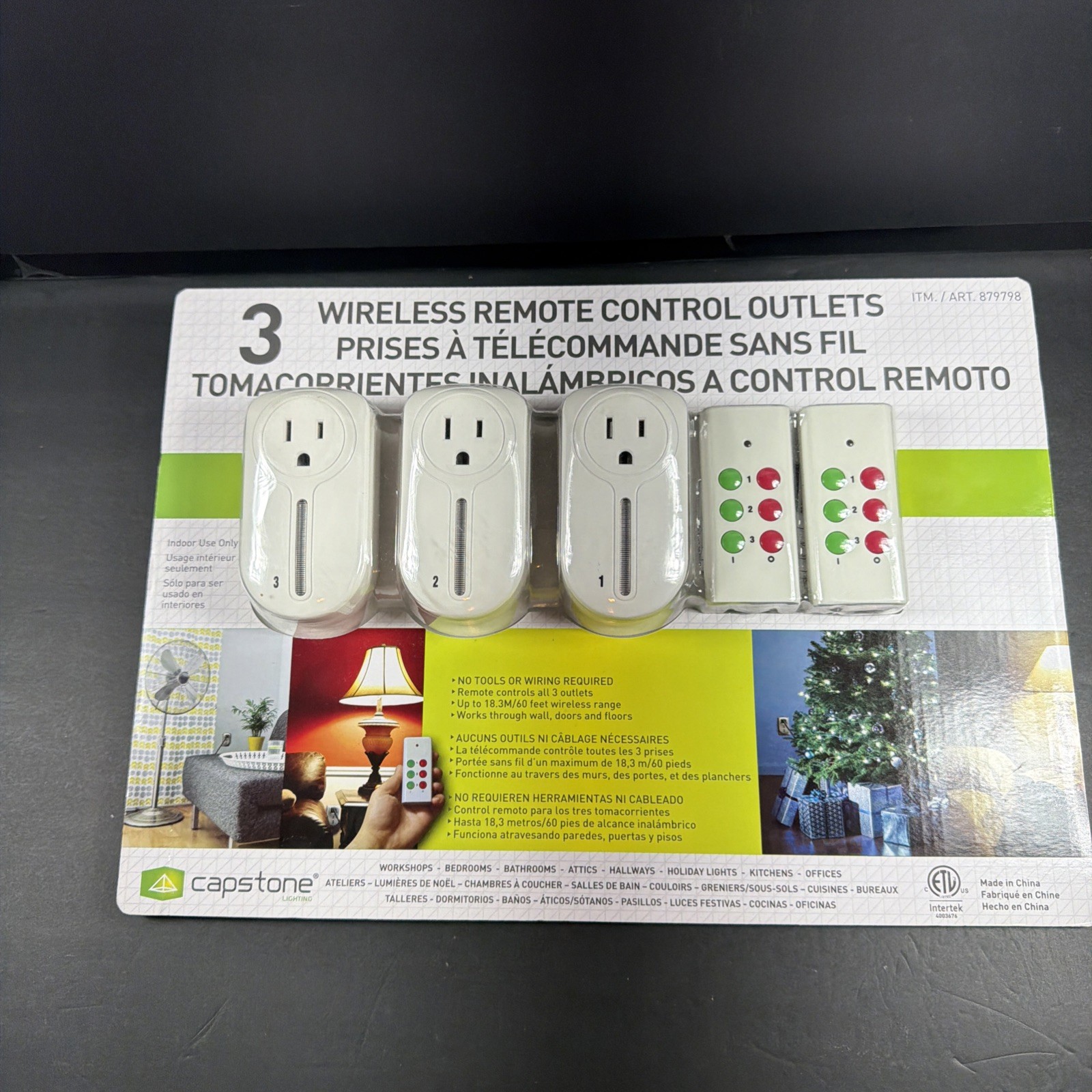 NEW Capstone Wireless Remote Control Outlet Combo Set (3 OUTLETS +  2 REMOTES)