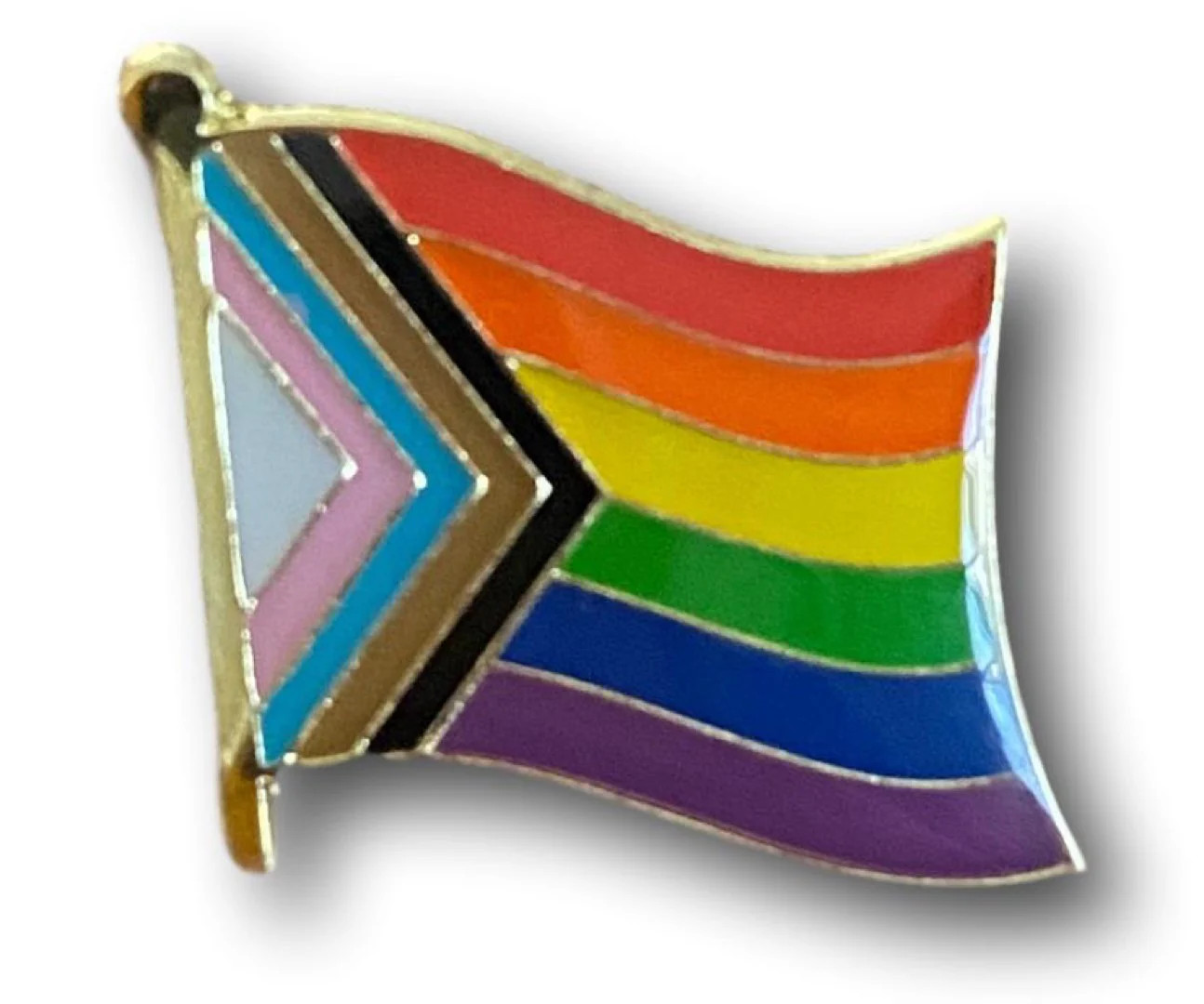 Progress Pride Flag Lapel Pin - 5/8" x 5/8"
