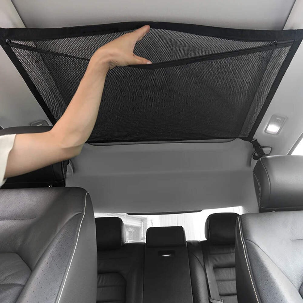 SUV Car Roof Storage Net Mesh Ceiling Cargo Pocket Interior Organizer