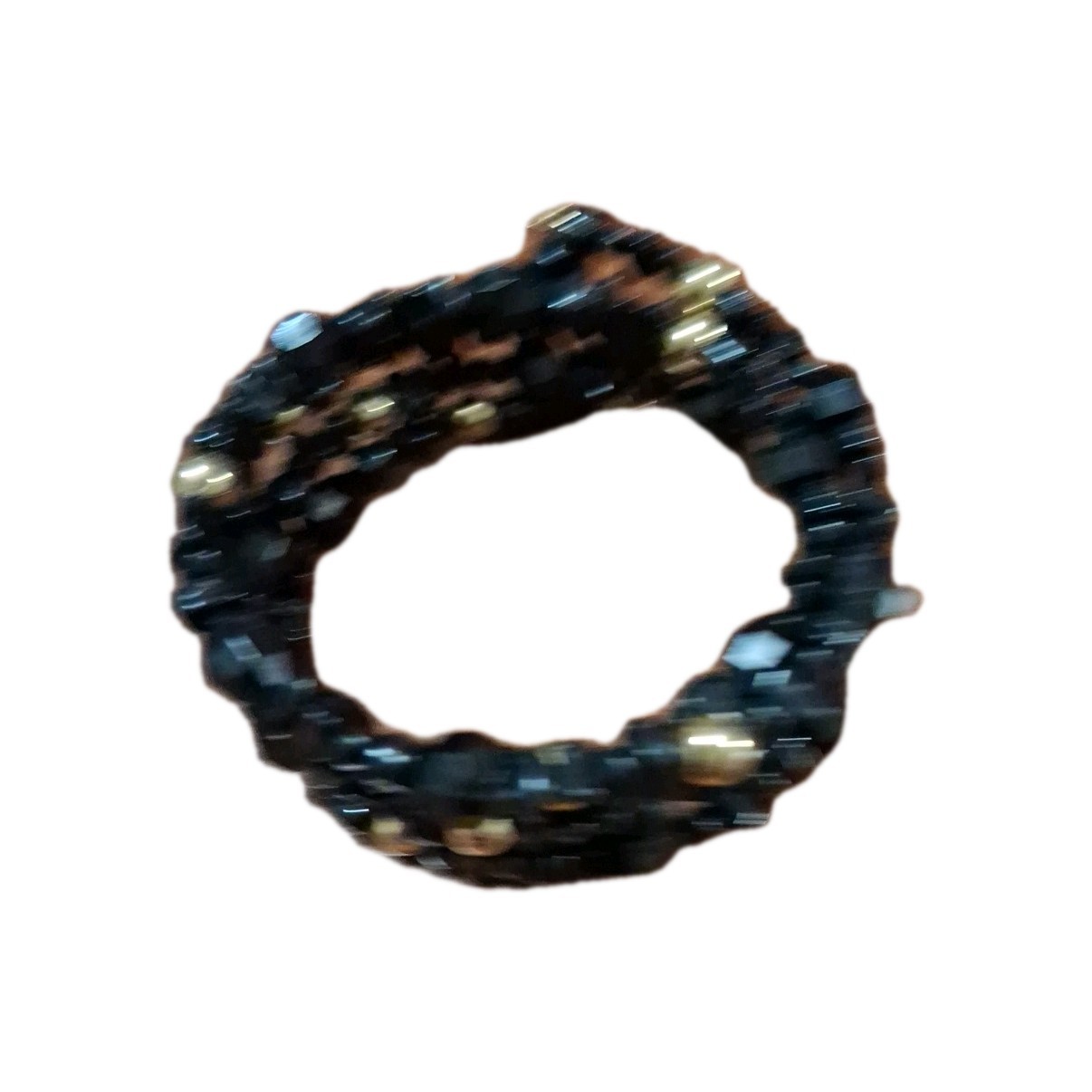 Black And Gold  Beaded Wire Sprial Vintage Bracelet Handmade In USA