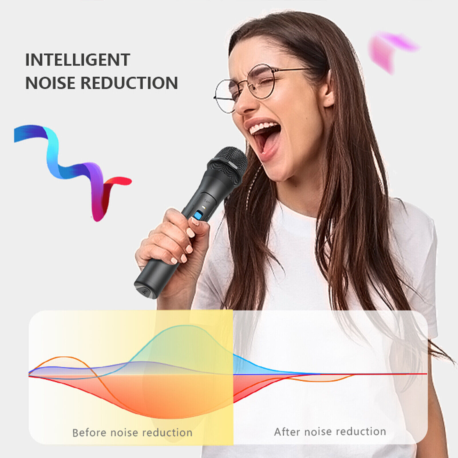 Professional VHF Wireless Microphone Handheld Mic System Karaoke W/Receiver US