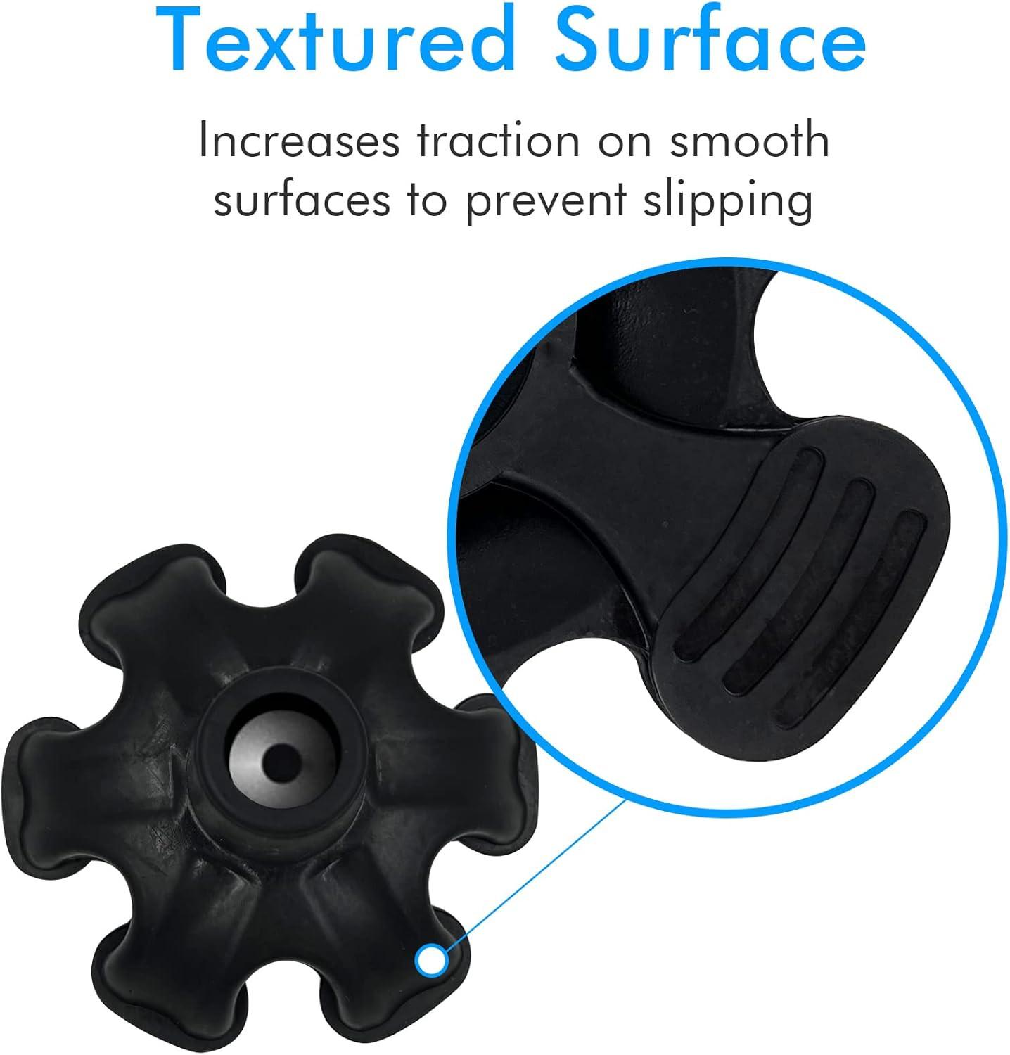 Cane Tips - 3/4 Inch Replacement - Heavy Duty Rubbers Self Standing 6 Support Fe