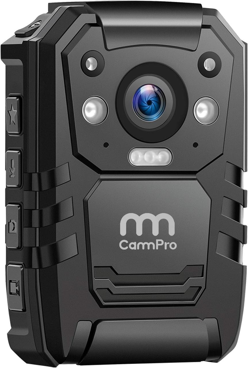 1296P HD GPS Police Body Camera, 64G Cammpro I826 Premium Portable Body Camera