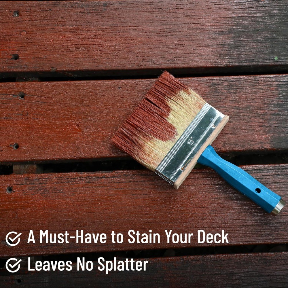 Bates- Deck Stain Brush Set, 3 Pack, 4”, 5” and 6”, Deck Stain Applicator,
