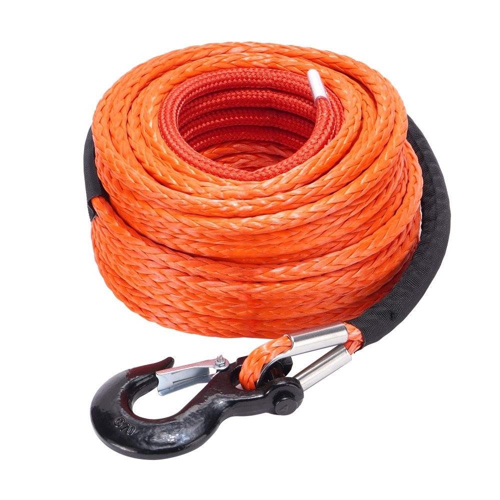 1/2"x100ft Synthetic Winch Rope Line Recovery Cable w/Winch Hook for ATV UTV SUV