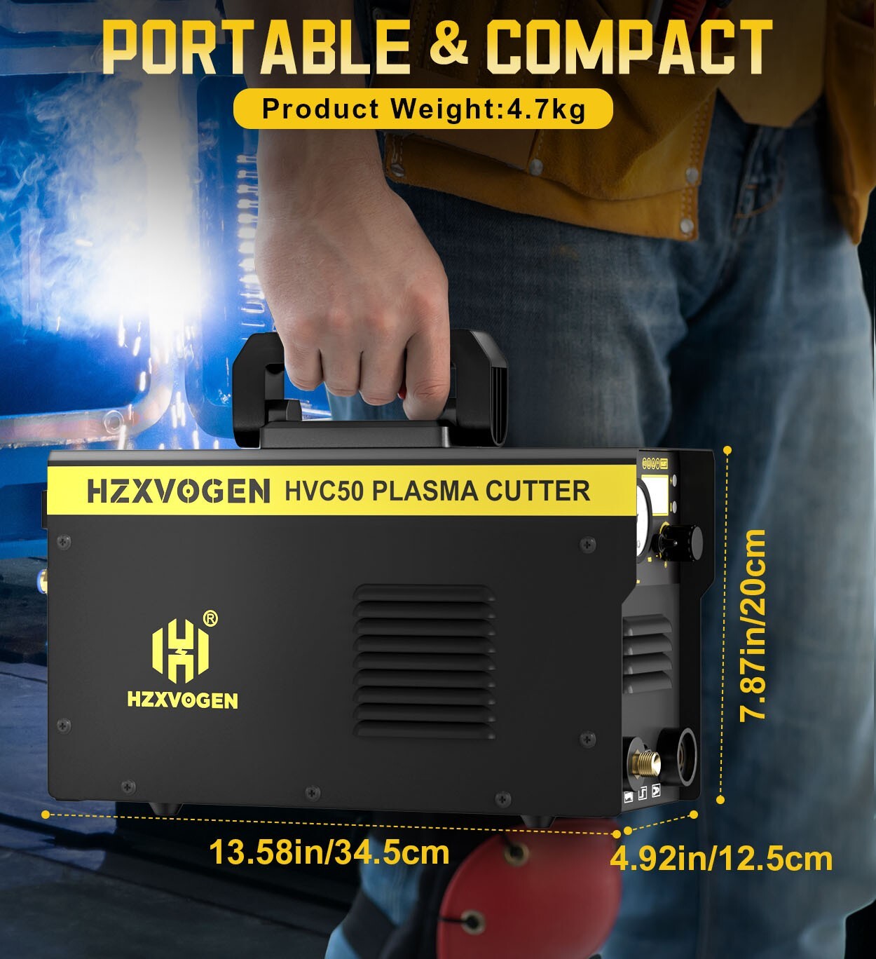 HZXVOGEN 110/220V HF Touch Pilot Arc Cutting Plasma Cutter Quick Air Connector