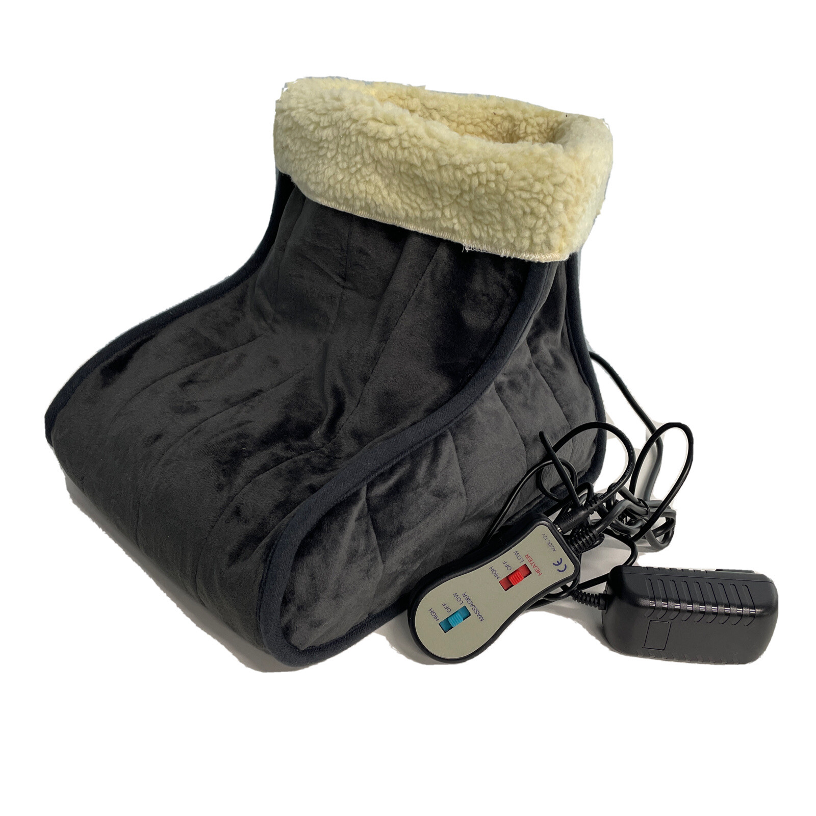 Sherpa lined Foot warmer and massager electric Grey (Preowned)