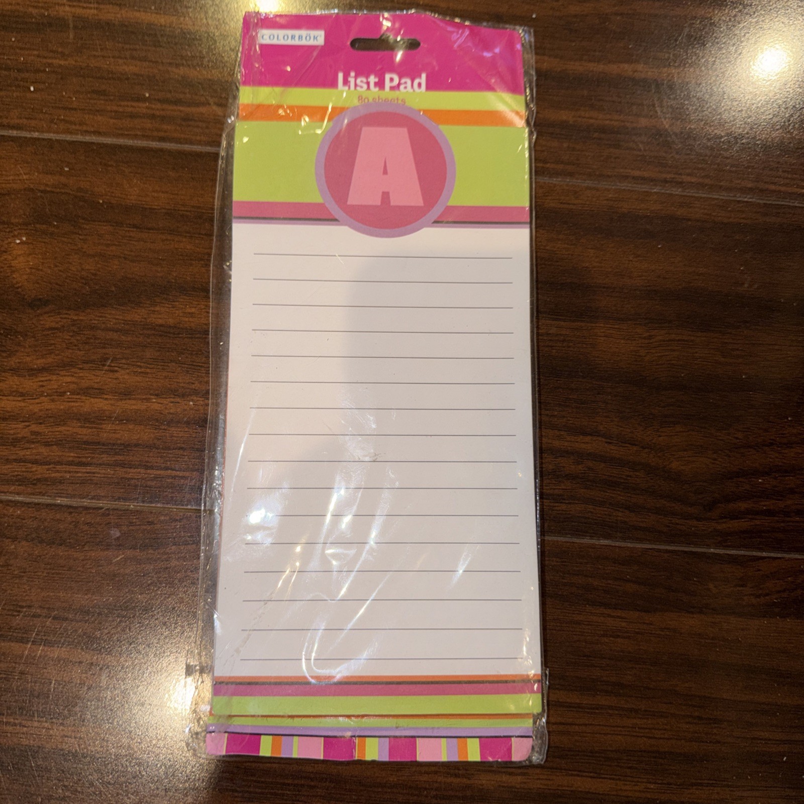 Letter A Initial Shopping List Notepad Fridge Colorbok Gift Made in USA