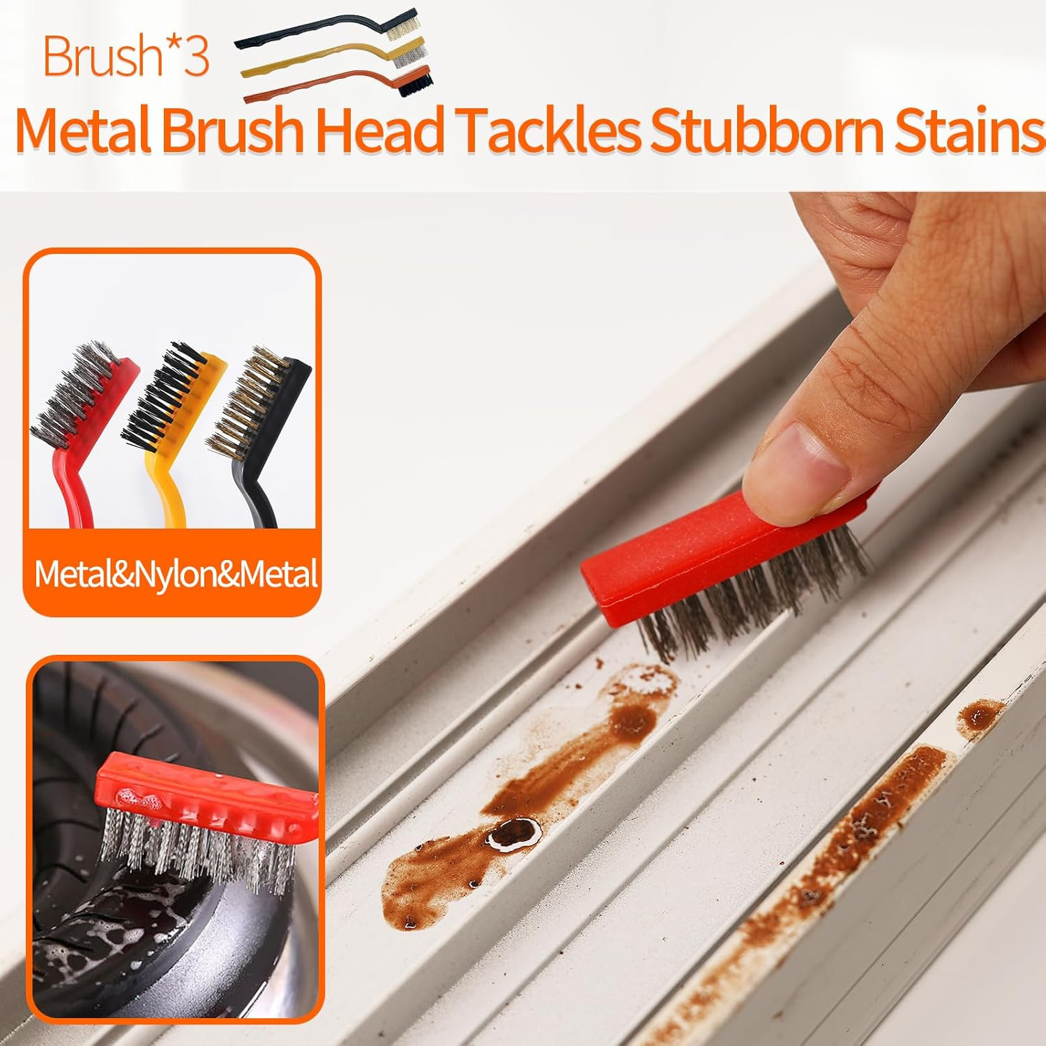 Window Track Cleaner Tools Set - 14 Pcs Window Groove Cleaning Brush Kit, Cre...