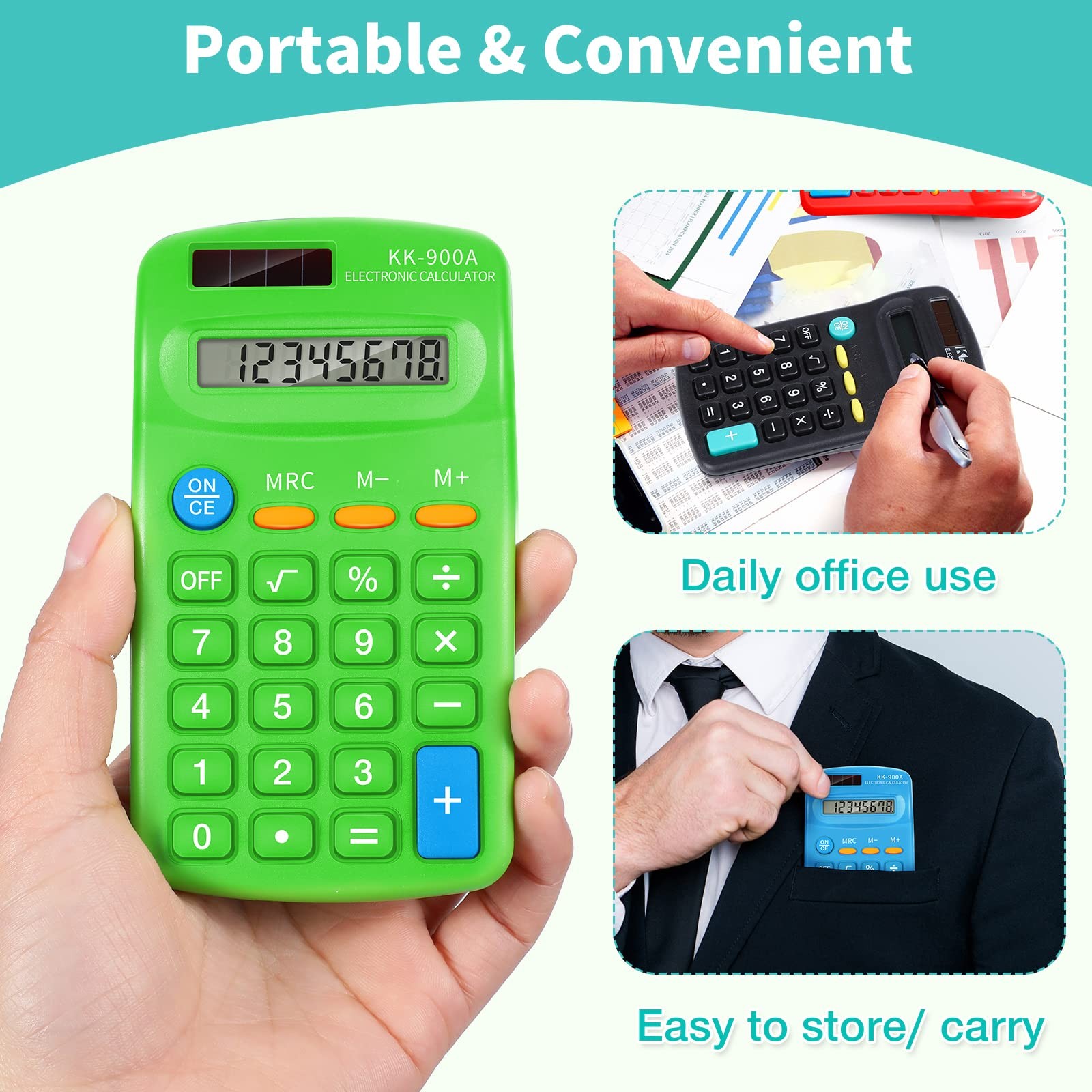 30 Pack Pocket Calculator Small Battery Powered Bulk Mini Size 4