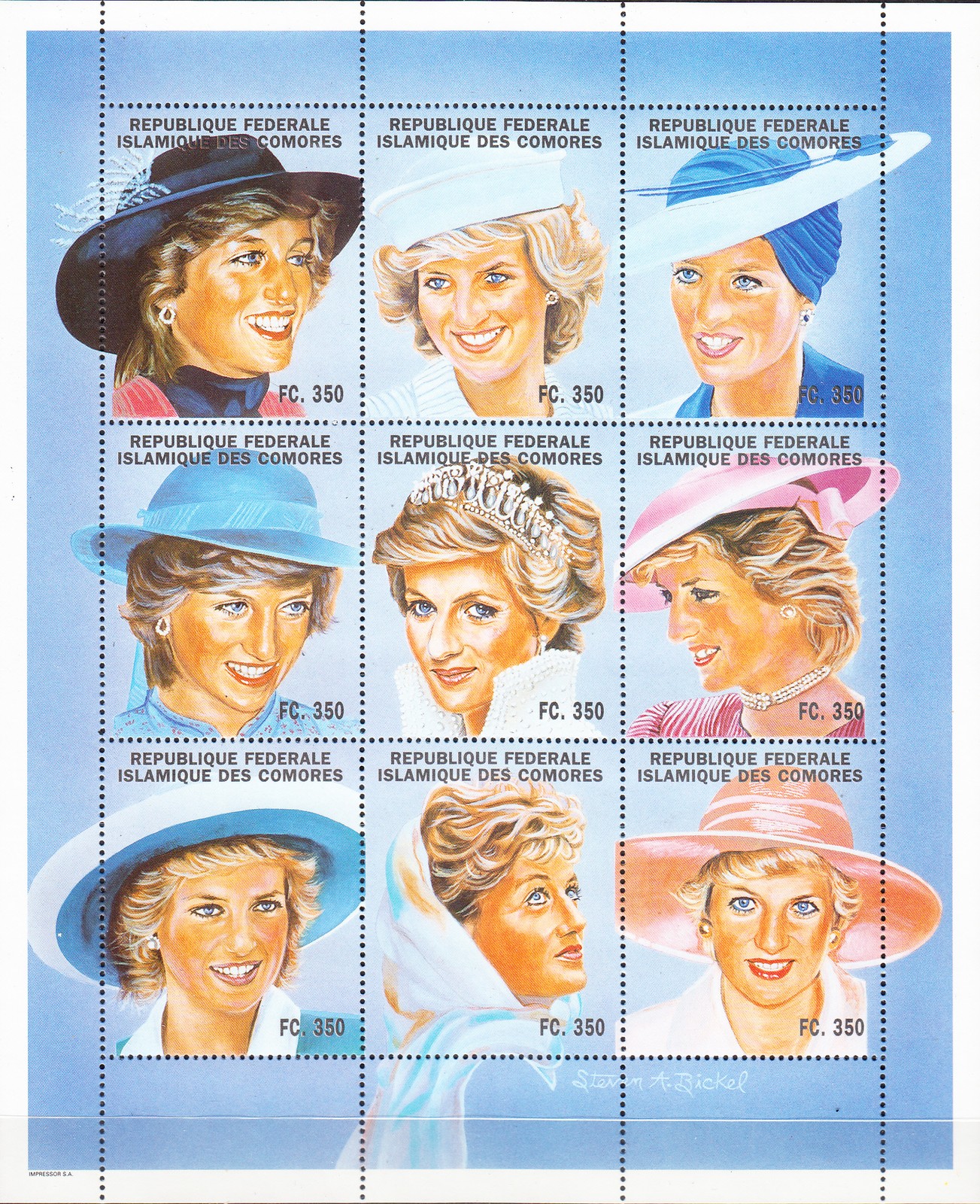 W COMORO 0835 LADY DIANA MEMORIAL