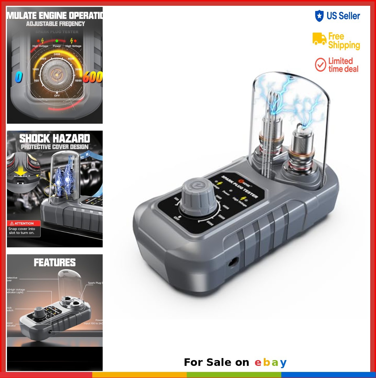 Spark Plug Tester Dual Hole 0 to 6000RPM Adjustable Ignition Coil Misfire Tool