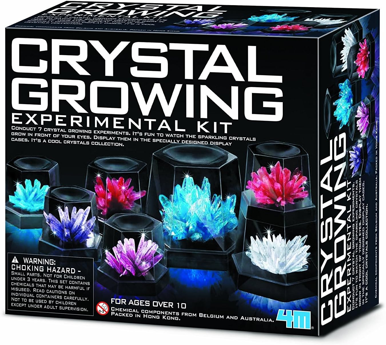 7 Crystal Growing Science Experimental Kit with Display Cases - Easy DIY STEM To