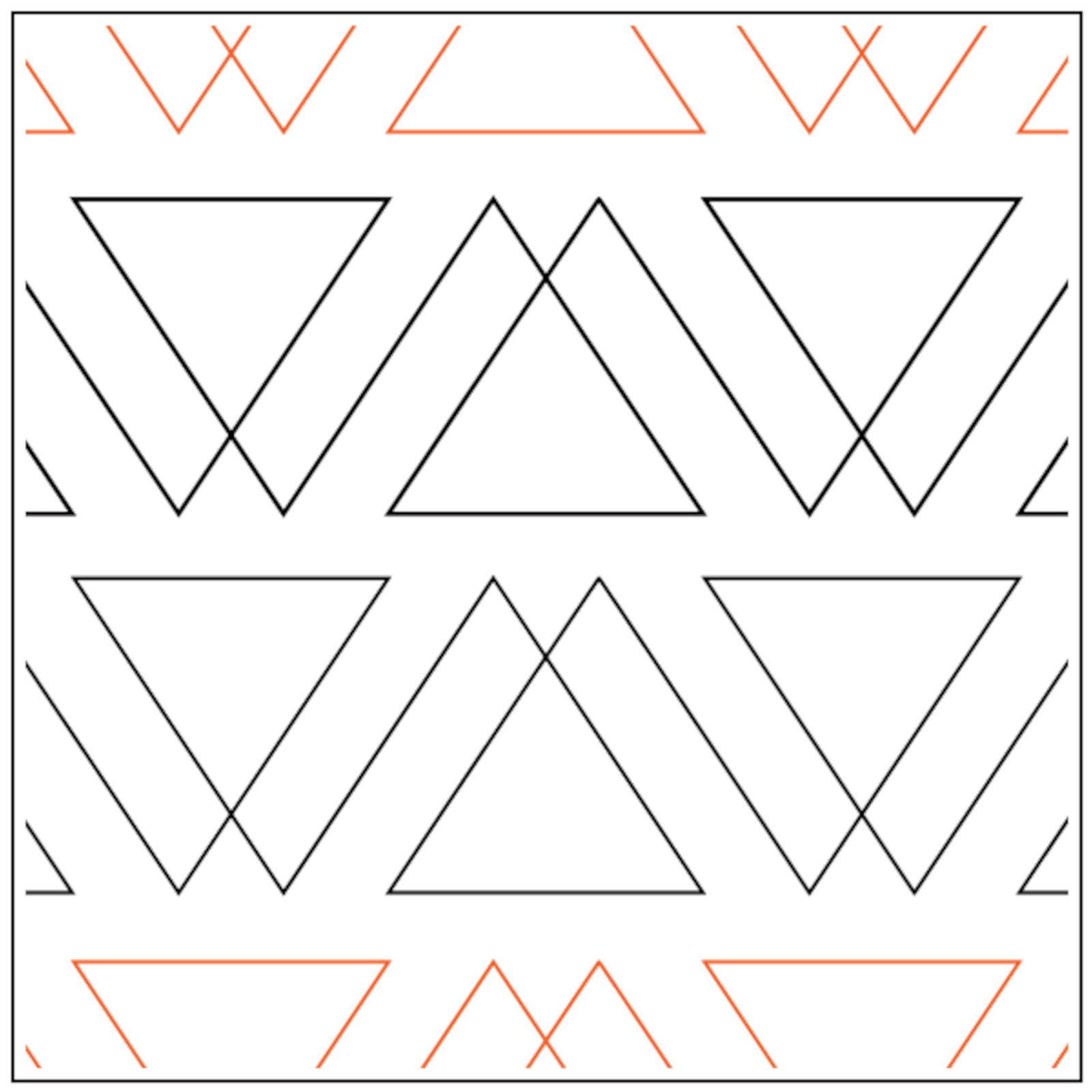 Pantograph Quilting Boho Triangle Quilt Patterns for Longarm Machine Quilters
