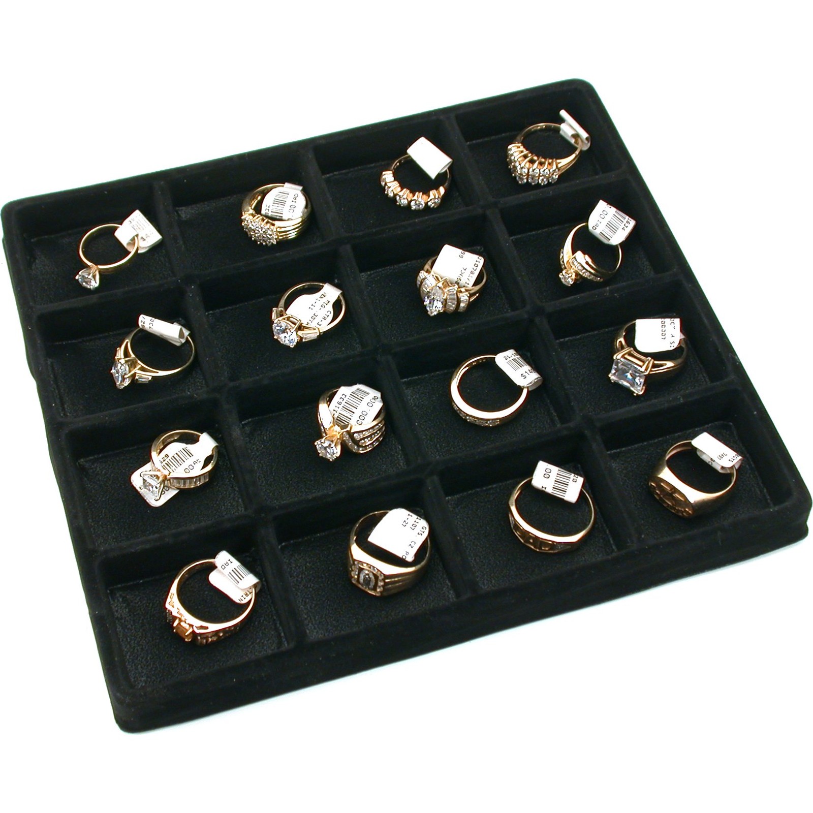 16 Slot Jewelry Coin Black Showcase Display Tray Insert